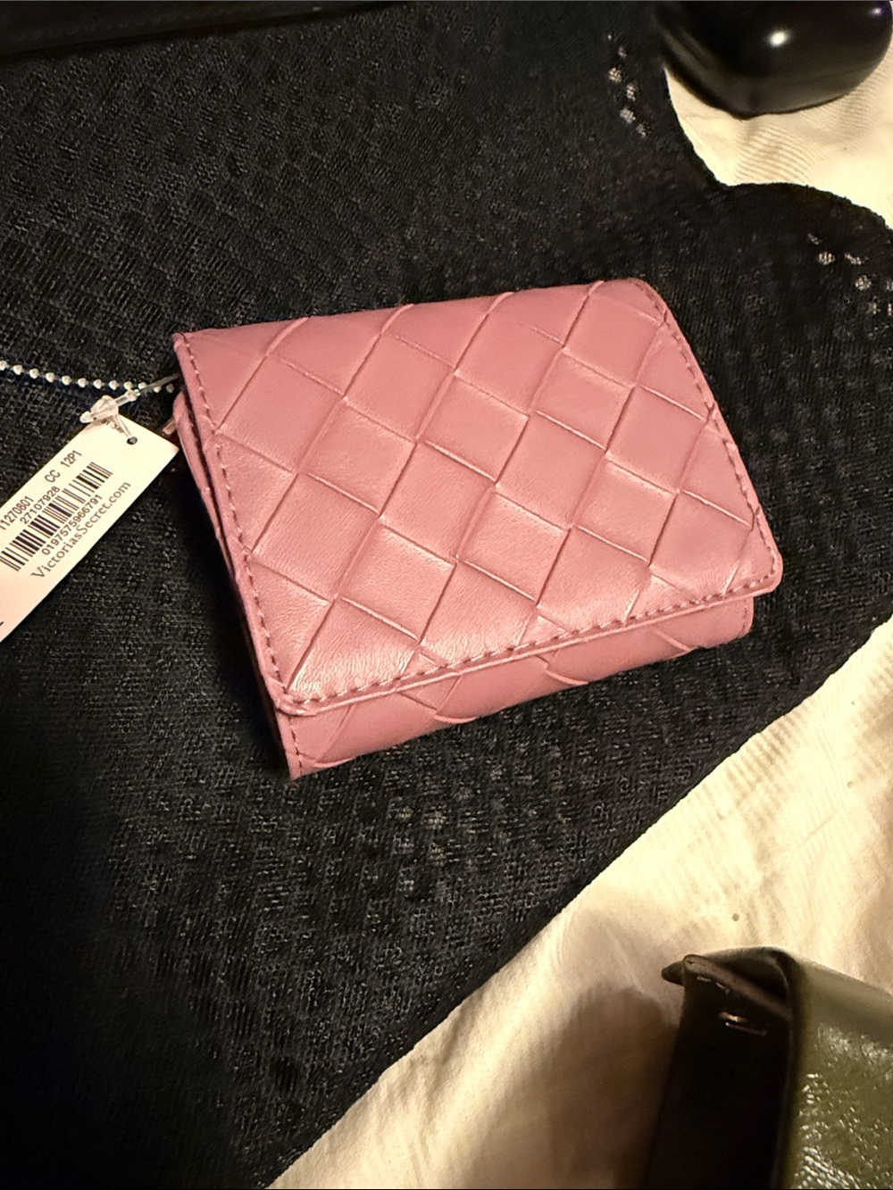 Victoria's Secret Quilted Mauve Pink Fold Wallet